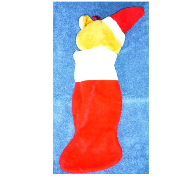 Plush Teddy Bear Christmas Stocking 19 Inches Long Holiday Decor - Picture 2 of 3